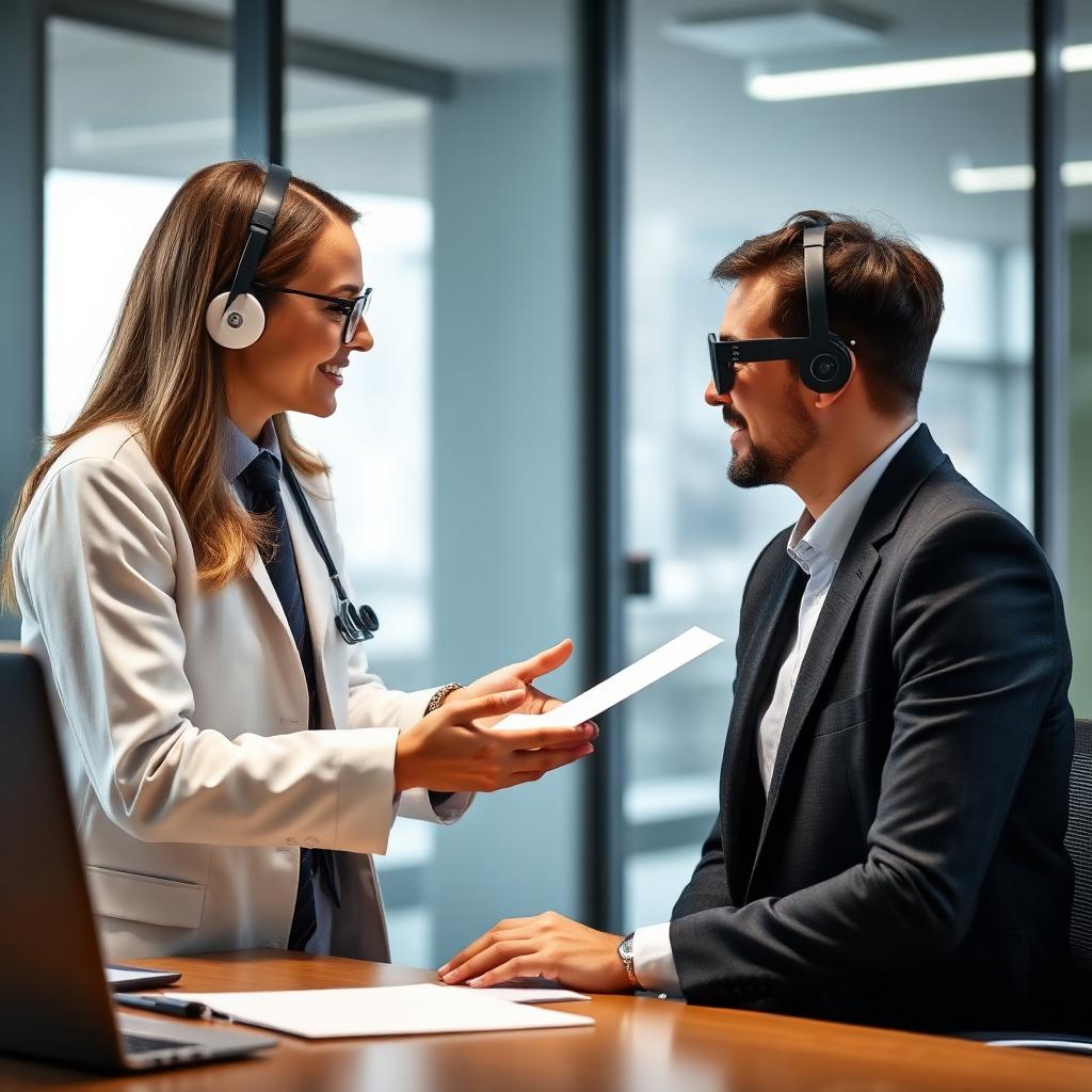 Profesional brindando orientación preventiva a un colaborador